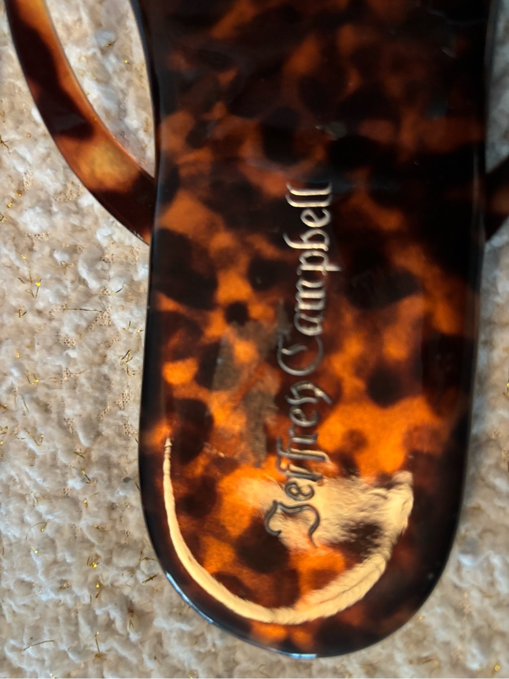 Jeffrey Campbell tortoise print thong sandals Sz 7.5 - Picture 2 of 6